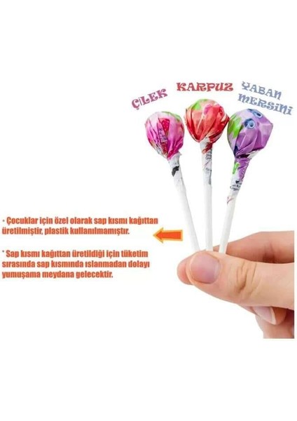 Organic Meyve Aromalı Silindir Organik Lolipop 5,8 gr 200 Adet