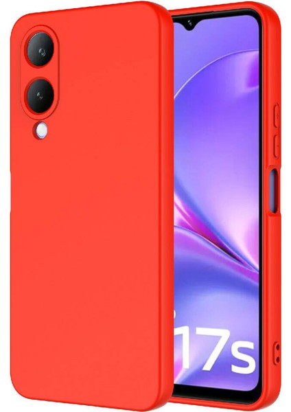 Vivo Y17S Kılıf Kamera Korumalı Içi Kadife Logosuz Mara Lansman Silinebilir Kılıf Kırmızı