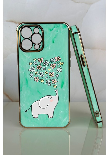 Apple iPhone 12 Pro Max Fil Tasarımlı Mermer Desenli Telefon Kılıfı