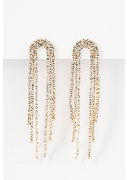 Taşlı Püsküllü Sallantılı Küpe modelleri