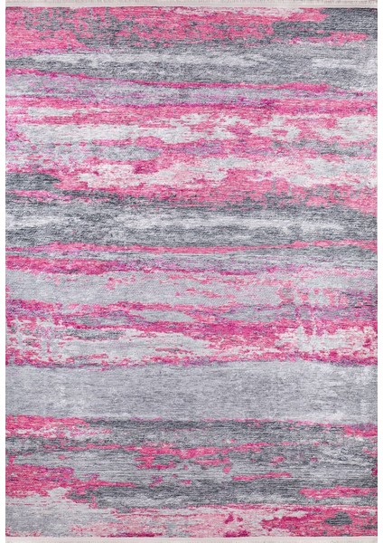 Modern Pembe Dijital Baskı Hipoalerjenik Kaymaz Taban Halı Yolluk Ha152