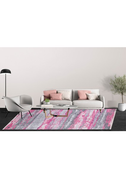 Modern Pembe Dijital Baskı Hipoalerjenik Kaymaz Taban Halı Yolluk Ha152 modelleri
