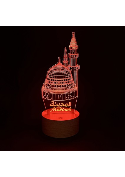 3 Boyutlu Medine Figürlü Dekoratif Hediye LED Masa Lambası