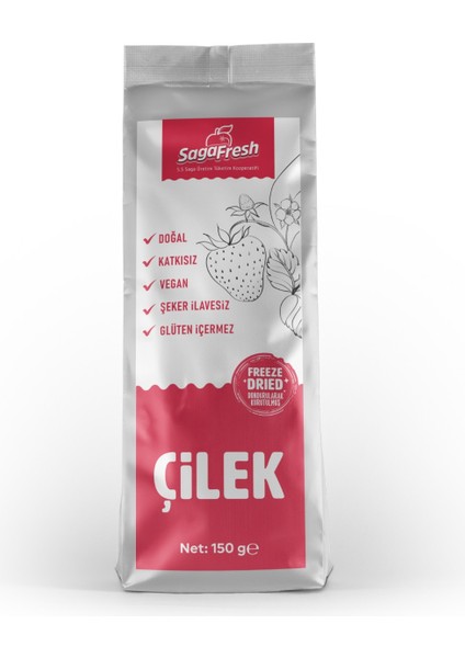 Sagafresh Dondurularak Kurutulmuş Çilek Dilimleri 150G