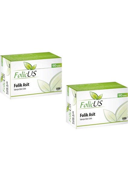 Folicus Folik Asit 90 Tablet 2 Adet