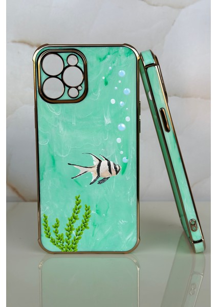 Apple iPhone 12 Pro Kardinal Tasarımlı Mermer Desenli Telefon Kılıfı