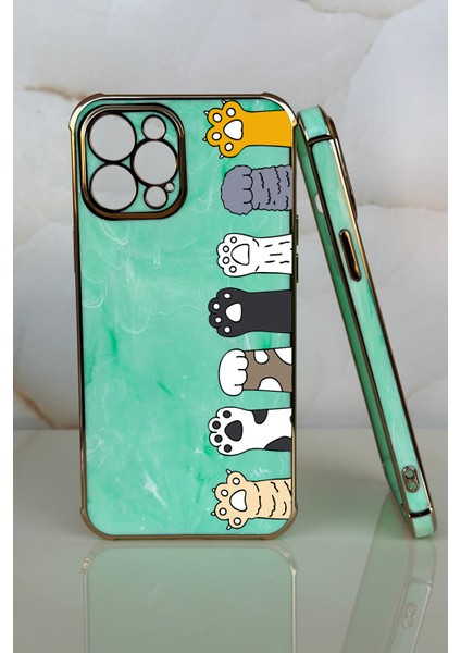 Apple iPhone 13 Pro Patiler Tasarımlı Mermer Desenli Telefon Kılıfı