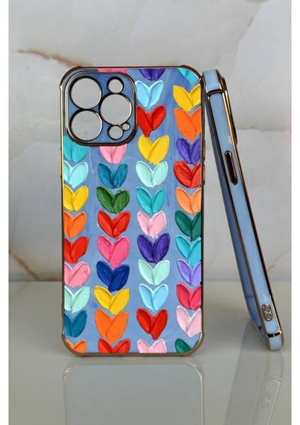 Apple iPhone 13 Pro Kalpler Tasarımlı Mermer Desenli Telefon Kılıfı