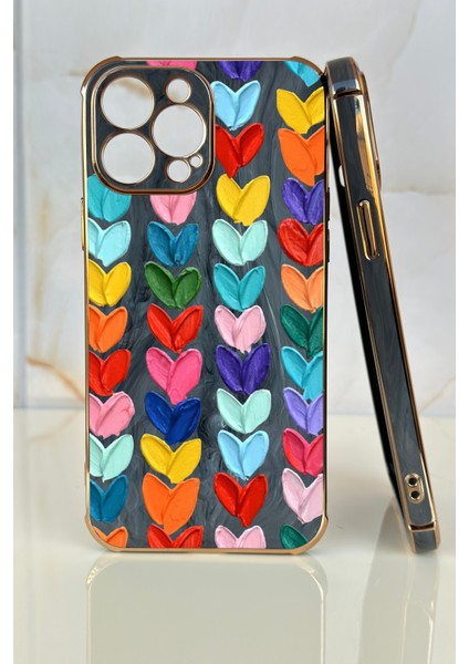 Apple iPhone 12 Pro Max Kalpler Tasarımlı Mermer Desenli Telefon Kılıfı