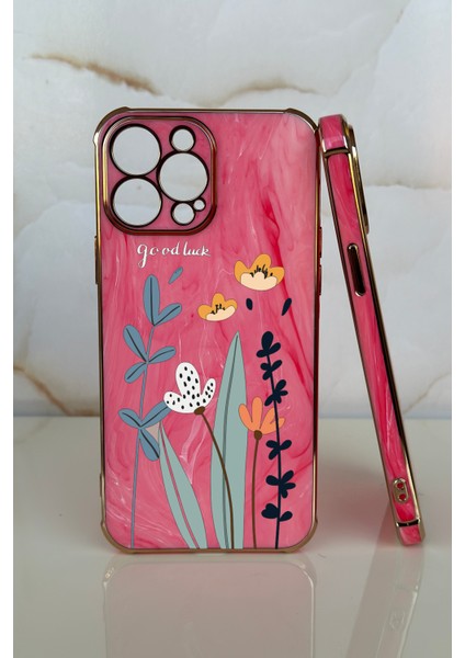 Apple iPhone 11 Pro Çiçek Tasarımlı Mermer Desenli Telefon Kılıfı