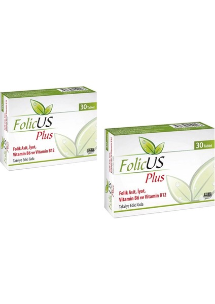 Folicus Plus Folik Asit 30 Tablet 2 Adet