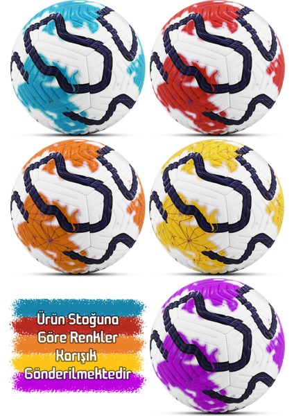 Orijinal Futbol Topu Color Pompalı Set Sert Zemin Halı Saha Futbol Topu Hibrit No:5