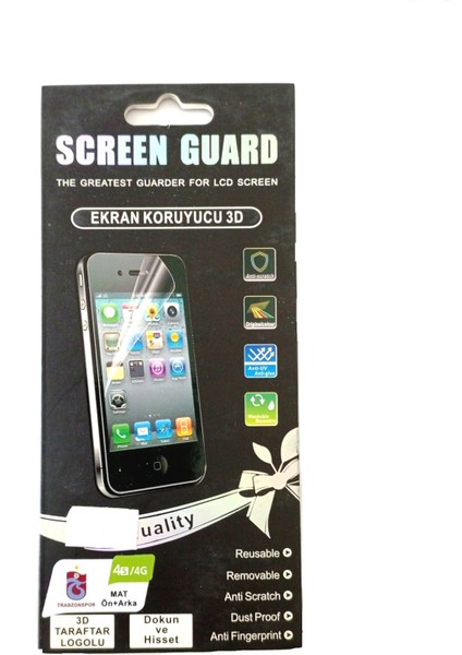 Screen Guard Eslıfetech26Aksesuar iPhone 4S/4G Uyumlu Trabzonspor 3D Taraftar Logolu Ekran Koruyucu