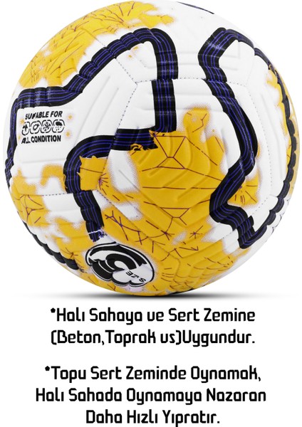 Orijinal Futbol Topu Color Pompalı Set Sert Zemin Halı Saha Futbol Topu Hibrit No:5