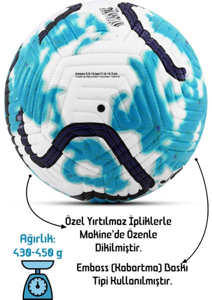 Orijinal Futbol Topu Color Pompalı Set Sert Zemin Halı Saha Futbol Topu Hibrit No:5