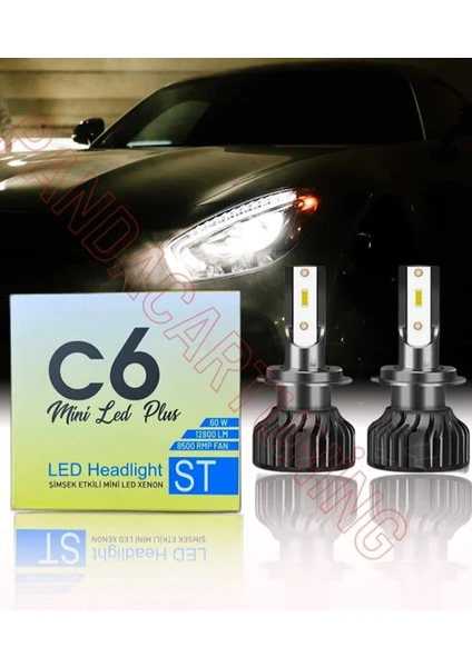 H7 LED Xenon Mini LED Xenon 12800 Lümen Beyaz Renk 6000 Kelvin