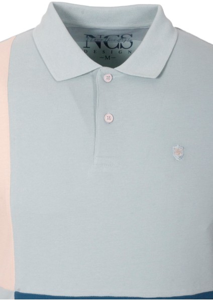 Erkek Polo Yaka T-Shirt Mavi %100 Pamuk Slim Fit Ribanalı Kol Garnili T-Shirt Ncs Jeans 1165 fiyatları