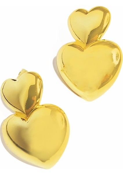 Altın Kaplama Duble Kalp Küpe fırsatları