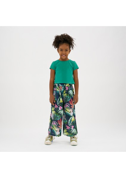 Kız Çocuk Arkası Pencere Detaylı T-Shirt