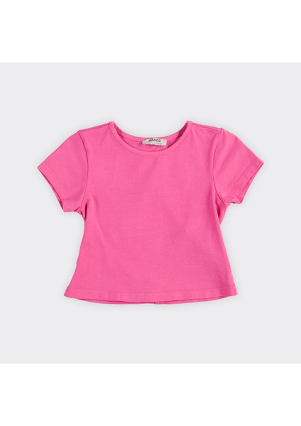Kız Çocuk Arkası Pencere Detaylı T-Shirt