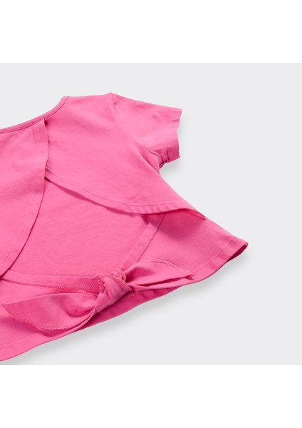 Kız Çocuk Arkası Pencere Detaylı T-Shirt