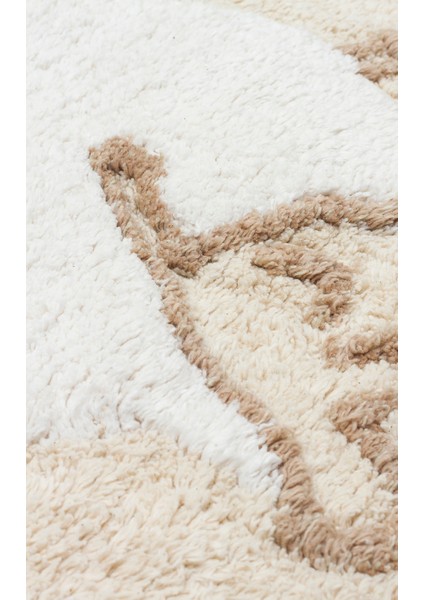 Cotton Bone CBN11 Multy Xxw Yuvarlak Yıkanabilir Kaymaz Tabanlı Natural Pamuk Çocuk Halısı