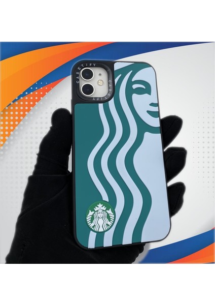 iPhone 11 Starbucks Desenli Casetify Slikon Kılıf