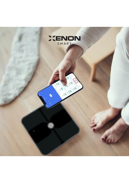 XenonSmart Akıllı Dijital Tartı Baskül Yağ Su Kas Vücut Kitle Endeksi Kilo Ölçer Tartı Bluetooth Bağlantılı