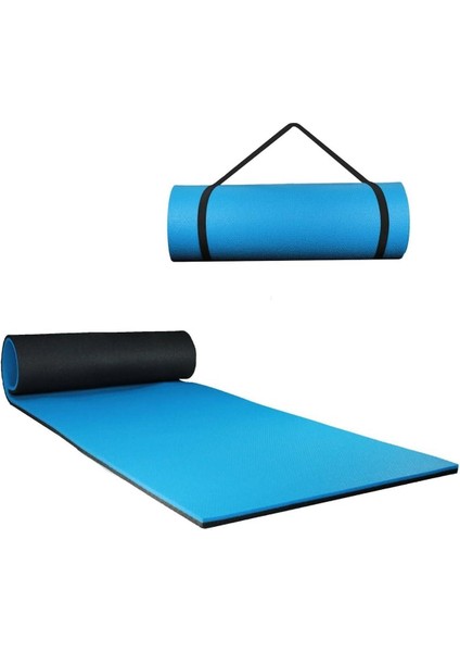 Can Sport Yoga Plates Matı Mavi Siyah 1.80 Cm Boy 60 cm en x 1 cm kalınlık