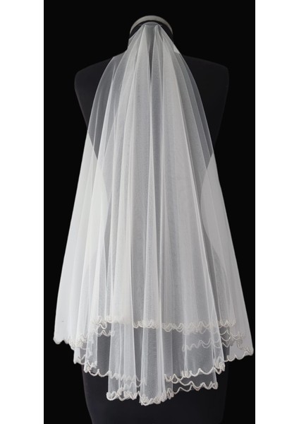 Moda Nur,işlemeli Gelin Duvağı,gelin Aksesuarları,nikah Duvağı