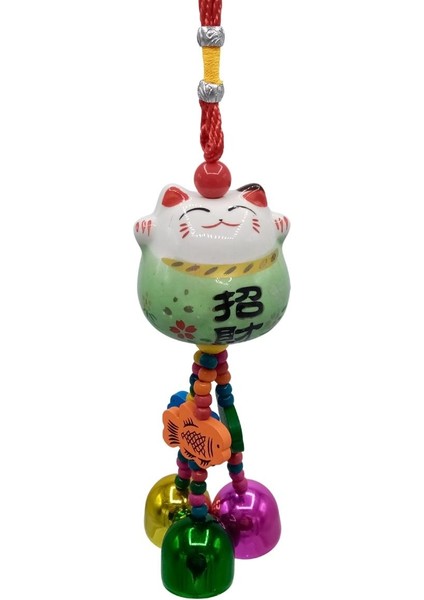 Feng Shui Maneki Neko Şans Kedisi Yeşil No.3