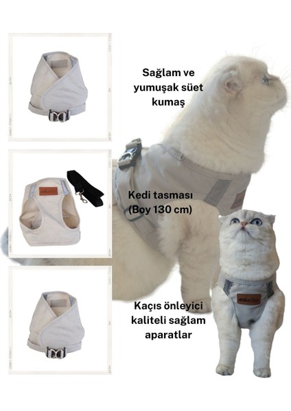 Kedi Göğüs Tasması Kedi Gezdirme Tasması Kediler Için Özel Üretim Yeni Nesil (Tasma Dahil)