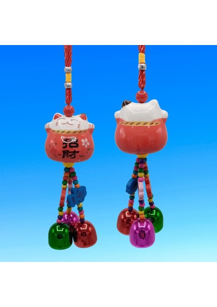 Feng Shui Maneki Neko Şans Kedisi Kırmızı No.3