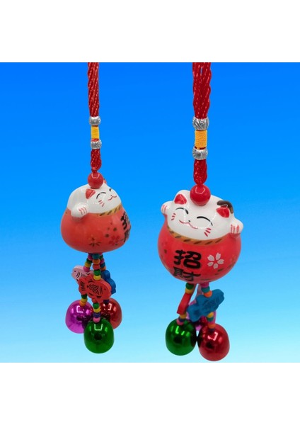 Feng Shui Maneki Neko Şans Kedisi Kırmızı No.3