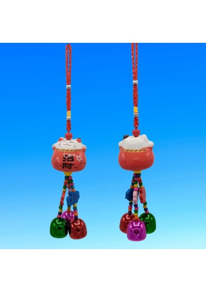 Feng Shui Maneki Neko Şans Kedisi Kırmızı No.3