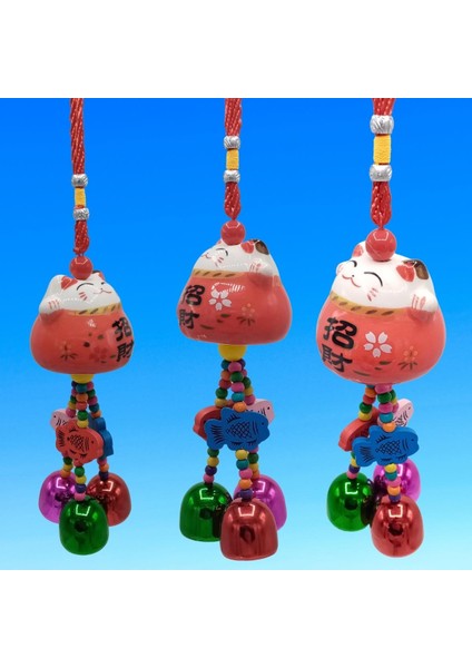 Feng Shui Maneki Neko Şans Kedisi Kırmızı No.3