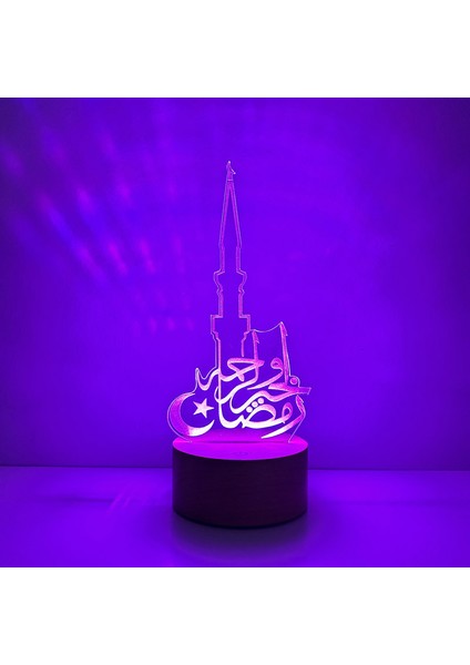 Ay Yıldızlı Minare Figürlü Dekoratif Hediye LED Masa Lambası