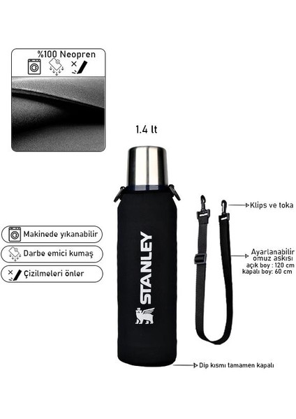 Safir Neopren Termos Kılıfı Omuz Askılı 1.4 Lt Klasik modelleri