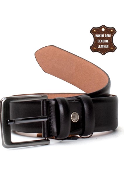 PC401 Erkek 4 cm Hakiki Deri Kemer Siyah modelleri