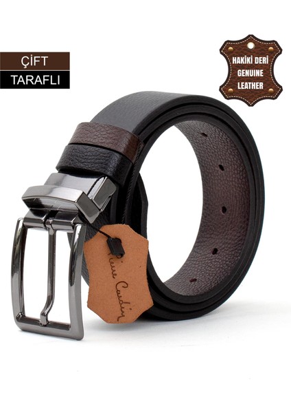PC406 Erkek 4 cm Çift Taraflı Kemer Kahverengi