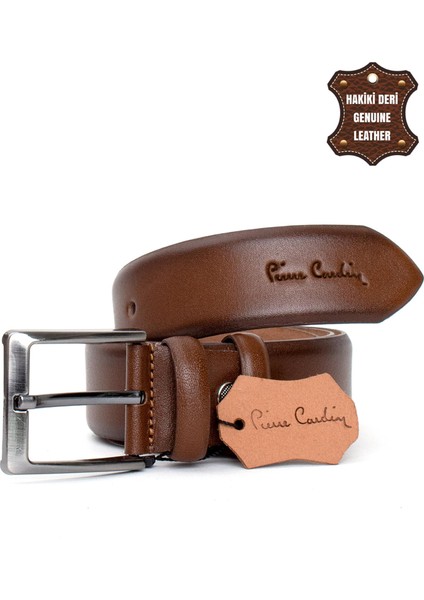 PC401 Erkek 4 cm Hakiki Deri Kemer Camel
