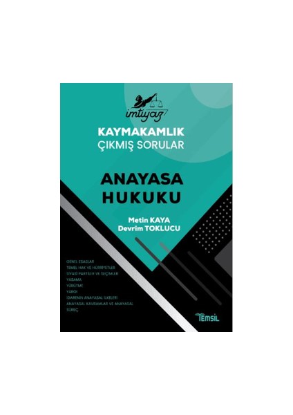 Temsil Yayınları Imtiyaz Kaymakamlık Çıkmış Sorular Anayasa Hukuku