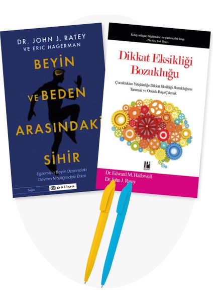 Alfa Kalem + Beyin ve Beden Arasındaki Sihir + Dikkat Eksikliği Bozukluğu - 2 Kitap Set - John J. Ratey