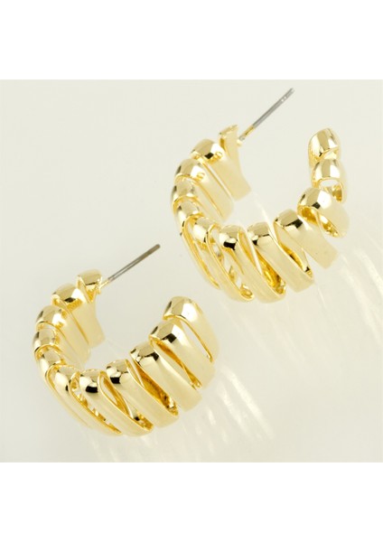 E-Bijuteri Çizgili Oval Lüks Küpe 2,5 cm fiyatları