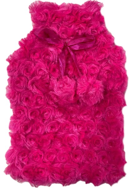 Sıcak Su Torbası Ponponlu Termofor Peluş Koyu Pembe 28 x 17 cm 750 ml