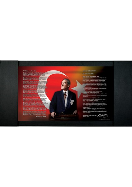 80X160 cm Dijital Baskılı Deri Kaplı Çerçeveli Makam PANOSU-PAN703