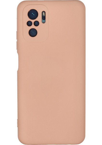 Xiaomi Redmi Note 10 Kılıf Nano Içi Kadife Silikon - Pudra