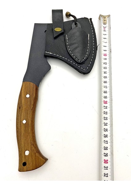 El Yapımı Ceviz Saplı Dövme Çelikten Av ve Kamp Bıçağı, Balta Kılıflı indirimleri