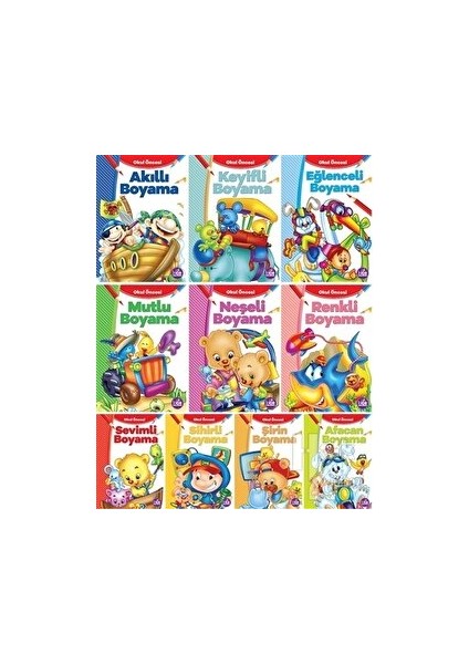 Çocuklar Için Eğlenceli Boyama Kitabı Serisi - 10 Kitap Takım