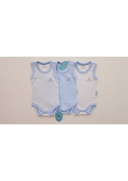Atlet 3'lü Body Pamuklu Desenli Çıtçıtlı Zıbın